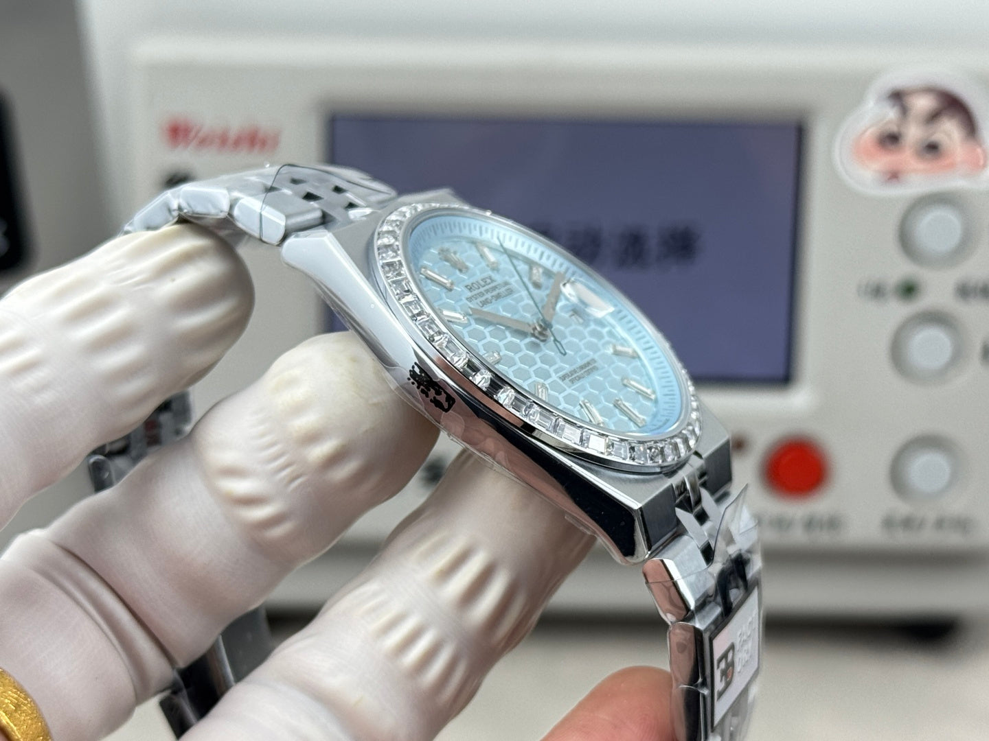Rolex Land-Dweller Ice Blue Dial Diamond Bezel