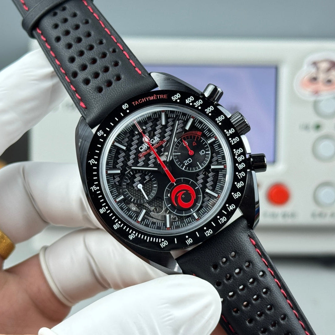 Omega Speedmaster Dark Side of the Moon Alinghi Watch Black Rubber Strap