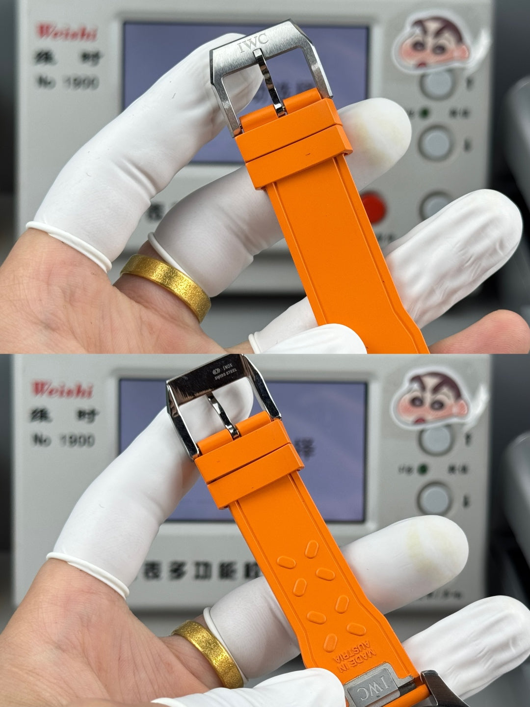 IWC Pilot's Chronograph 41mm Black Dial Orange Rubber Strap