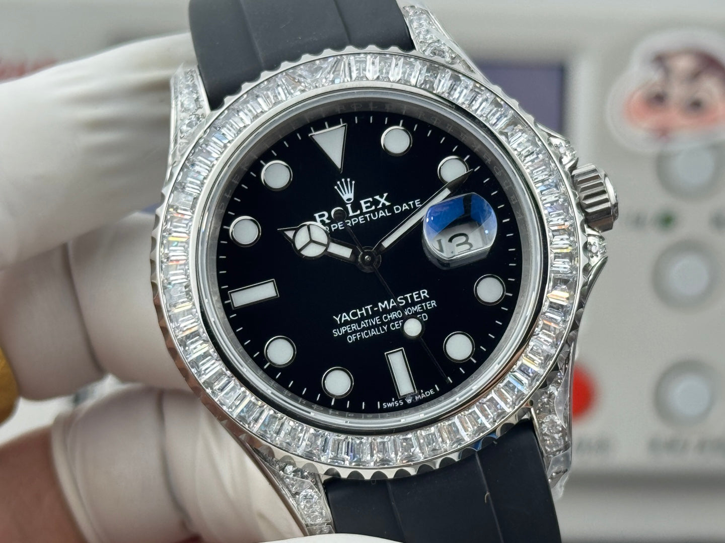 Rolex Yacht-Master 42mm Black Dial Diamond Bezel