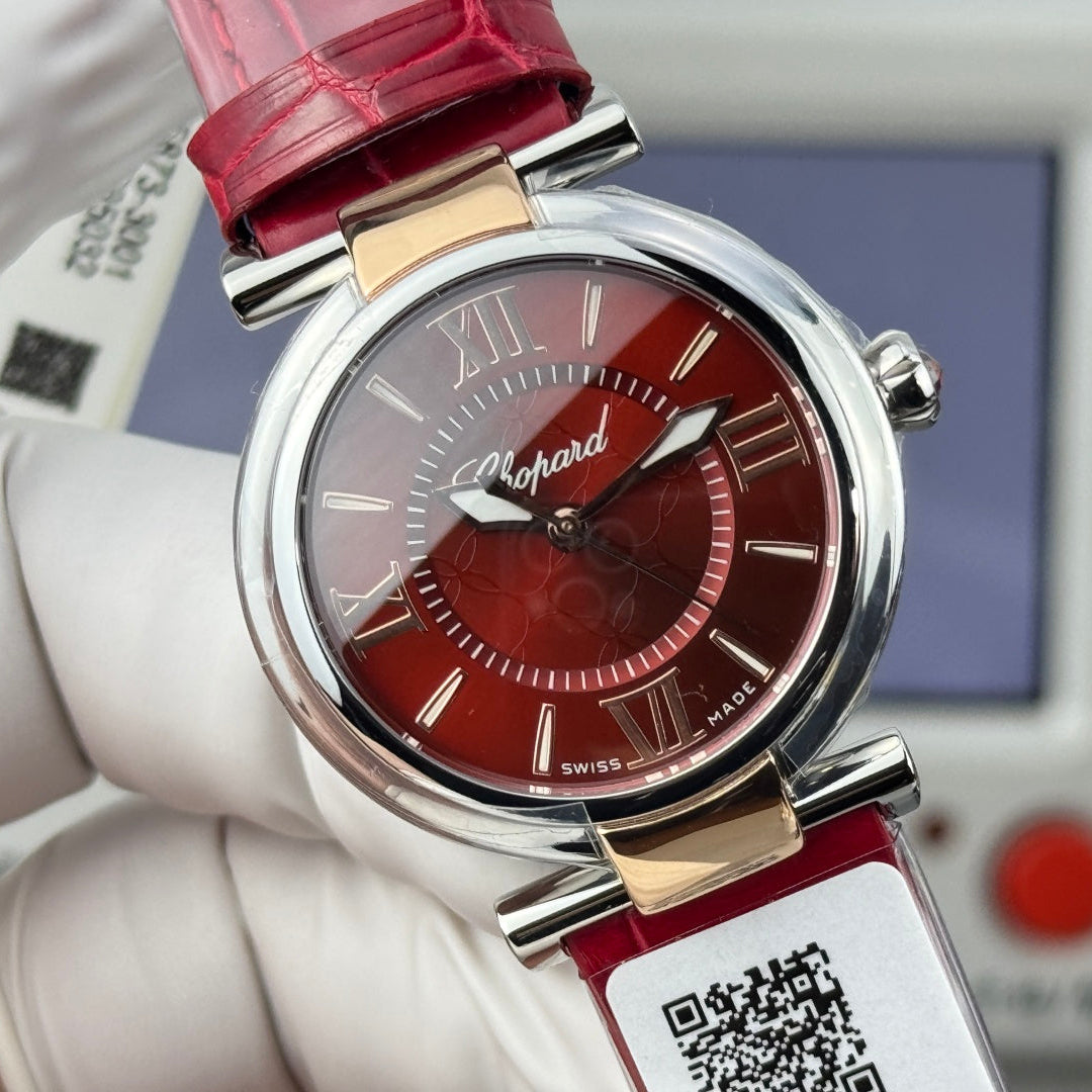 Chopard Imperiale 29mm Sliver Case Burgundy Leather