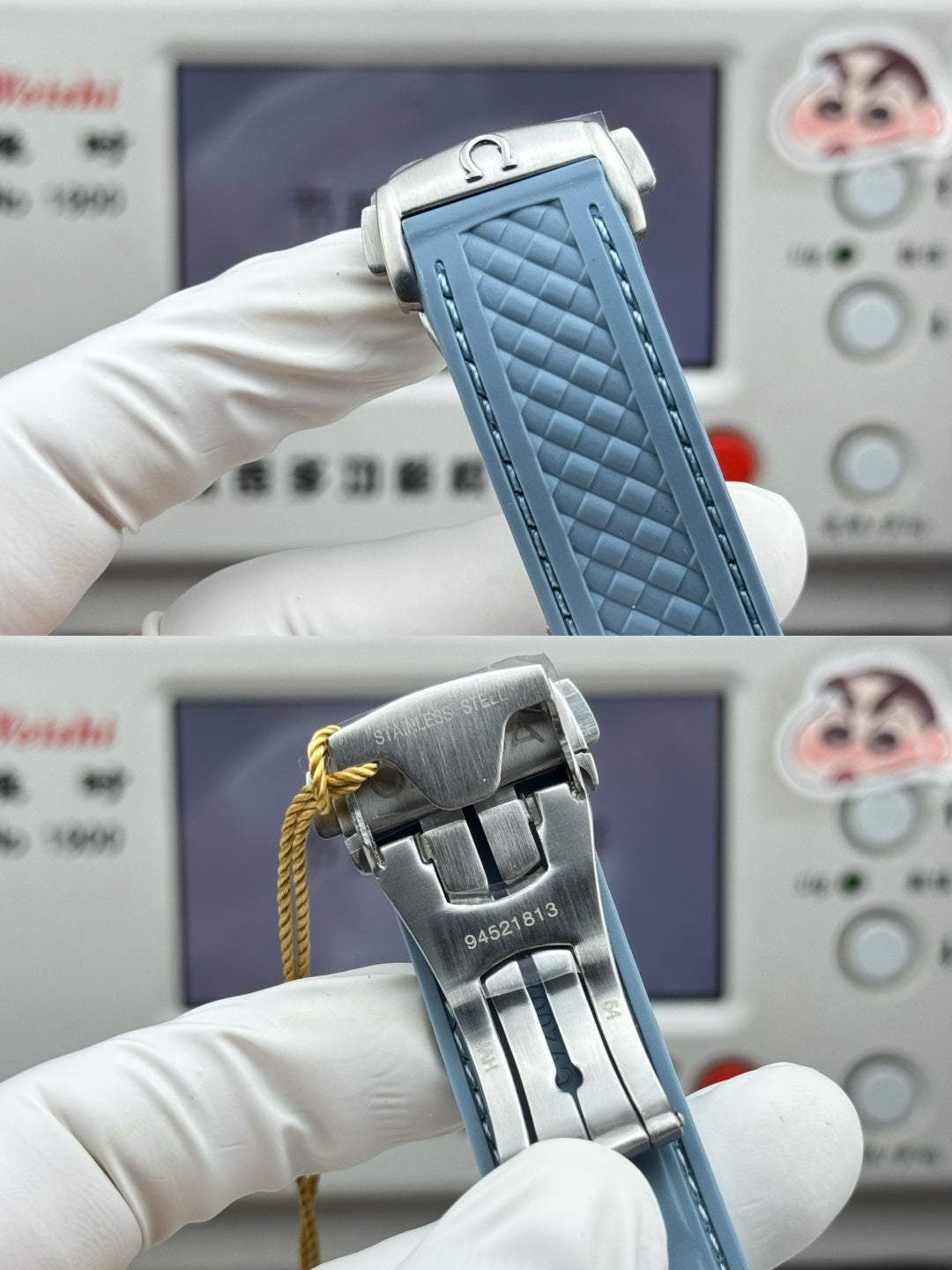Omega Seamaster 41mm Blue Dial Sliver Case Blue Rubber Strap