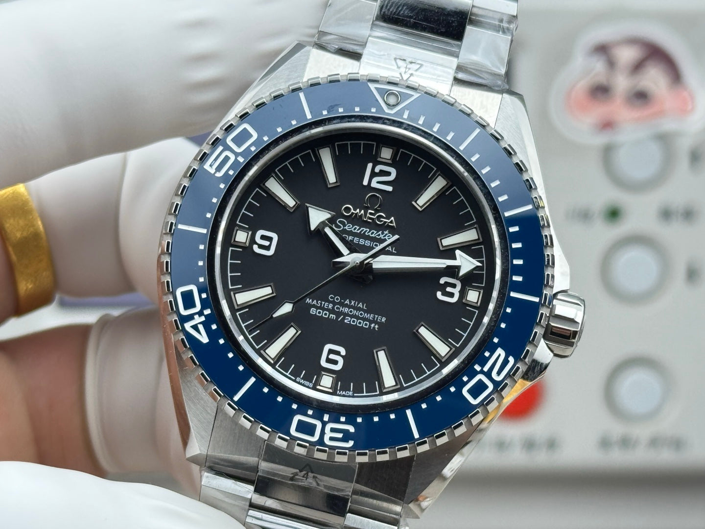 Omega Seamaster Planet Ocean 600M 42mm Steel/Blue Ceramic Black Dial Watch