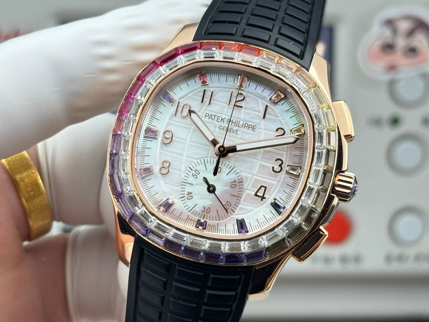 Patek Philippe Aquanaut Luce “Rainbow” Chronograph 40mm Black Rubber Strap