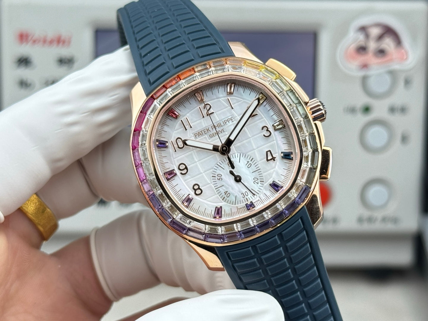 Patek Philippe Aquanaut Luce “Rainbow” Chronograph 40mm Blue Rubber Strap