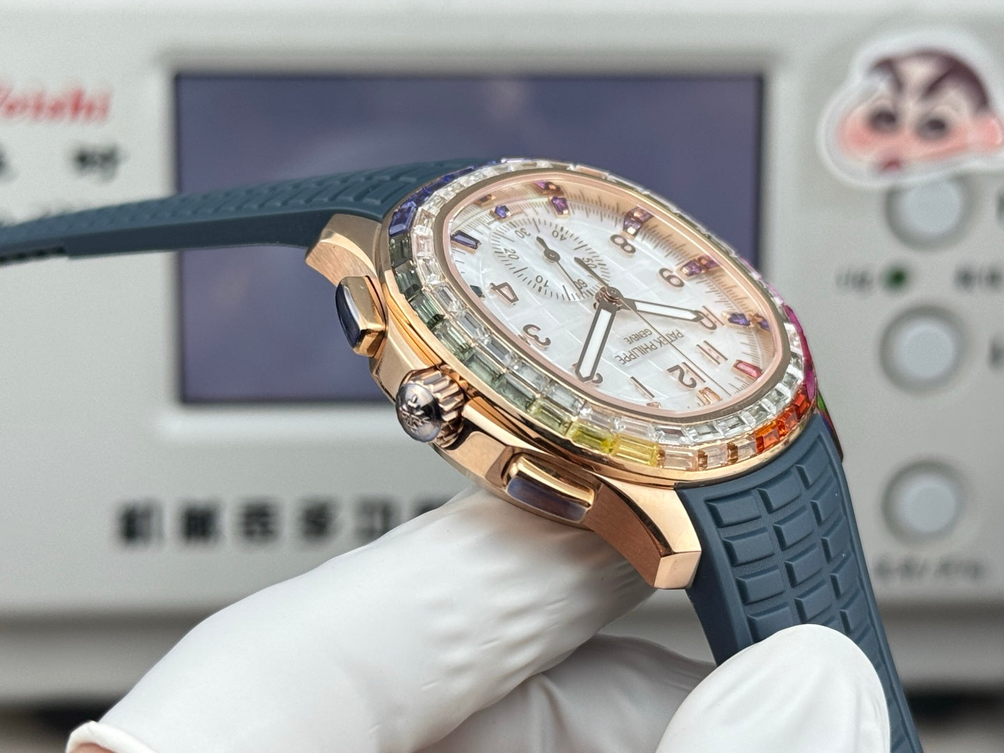 Patek Philippe Aquanaut Luce “Rainbow” Chronograph 40mm Blue Rubber Strap