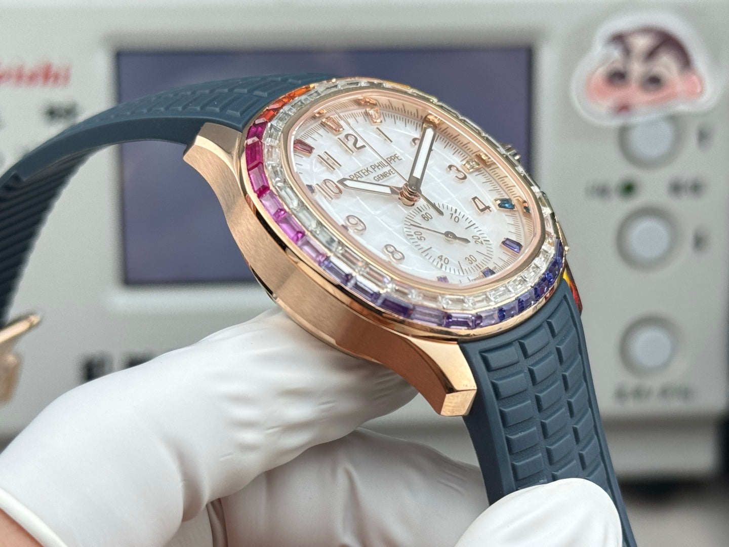 Patek Philippe Aquanaut Luce “Rainbow” Chronograph 40mm Blue Rubber Strap