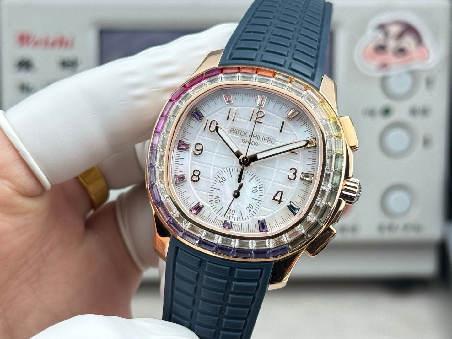 Patek Philippe Aquanaut Luce “Rainbow” Chronograph 40mm Blue Rubber Strap