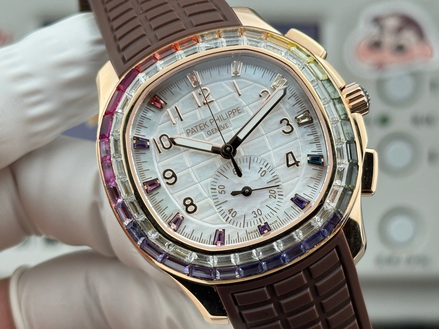 Patek Philippe Aquanaut Luce “Rainbow” Chronograph 40mm Brown Rubber Strap