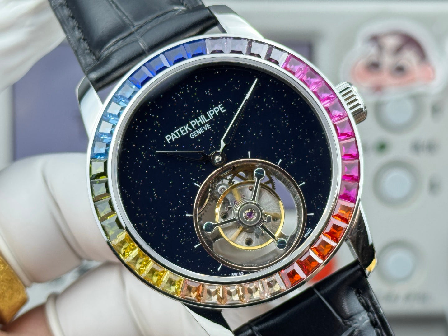 Patek Philippe Grand Complications Sky Moon Tourbillon 42mm Steel Case Rainbow Benzel
