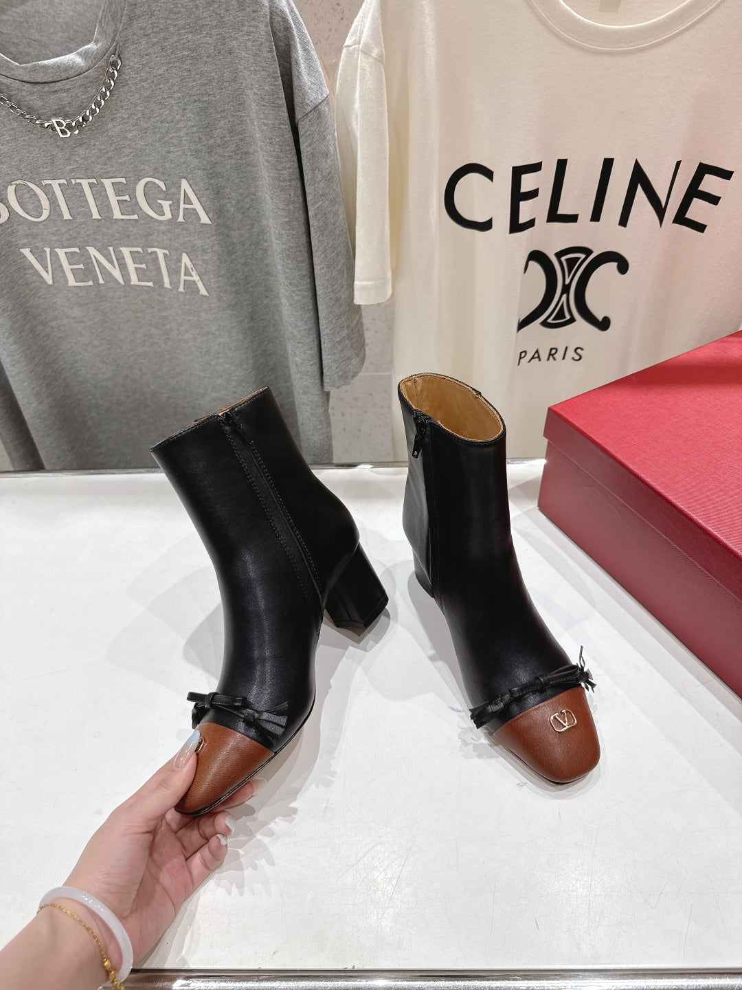 VT Short Boot Black Brown Calfskin 174419