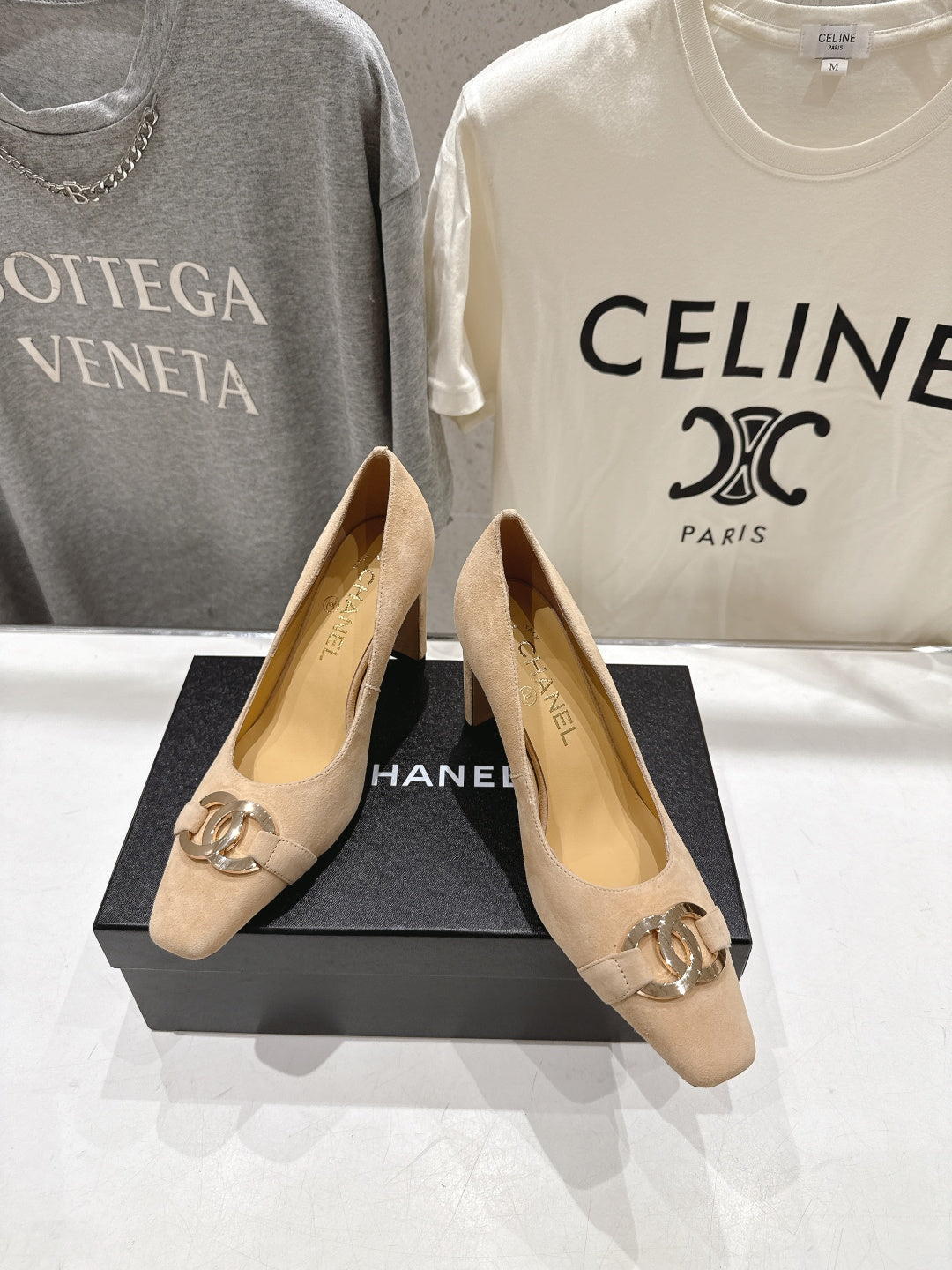 Chanel 2026 Double C Logo Pump 90mm Suede 852624