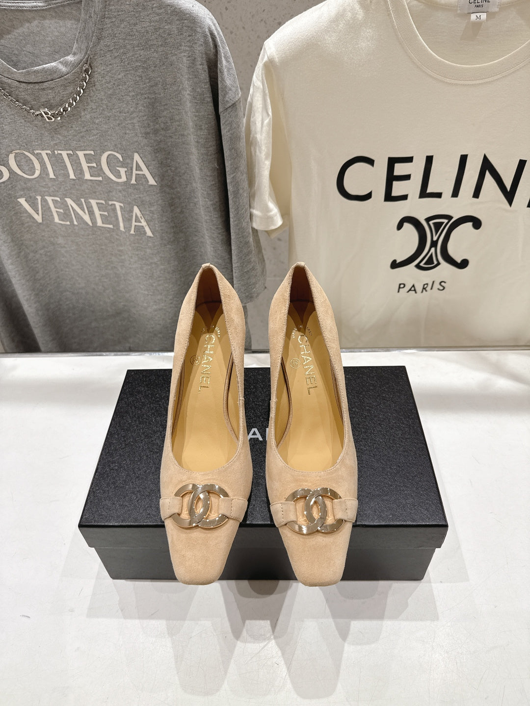 Chanel 2026 Double C Logo Pump 90mm Suede 852624