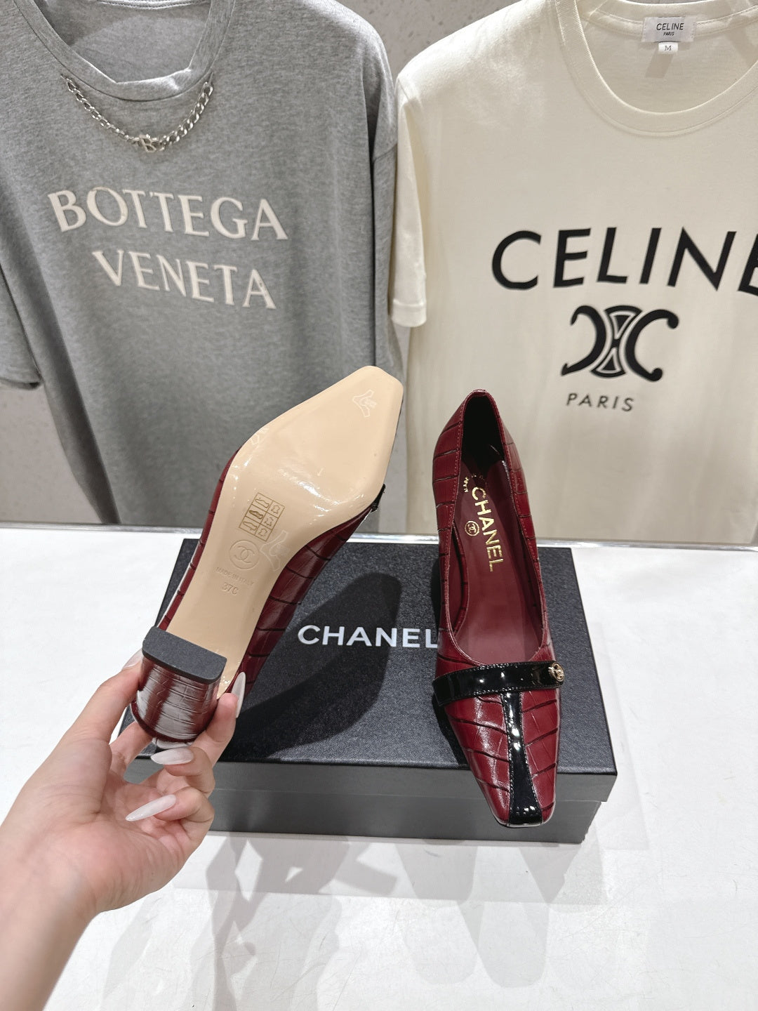 Chanel 2026 Embossed Patent Calfskin 85mm Pumps 896450