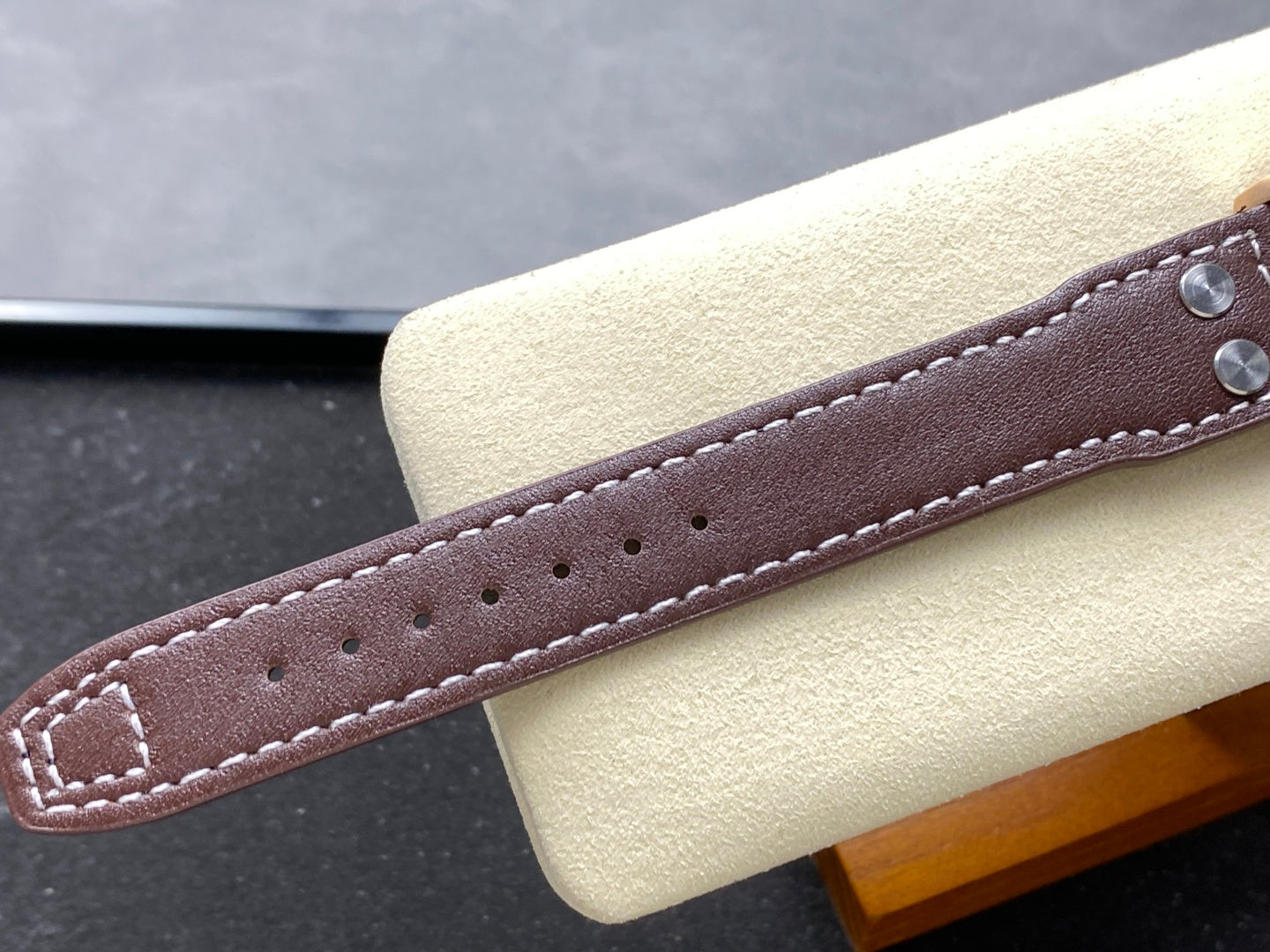 IWC Big Pilot 46mm Gray Dial Pink Gold Case Brown Leather Strap