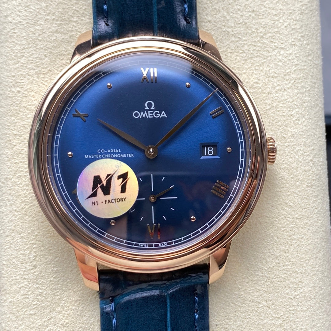 Omega De Ville Prestige Co-Axial Master Chronometer 41mm Rose Gold Blue Dial