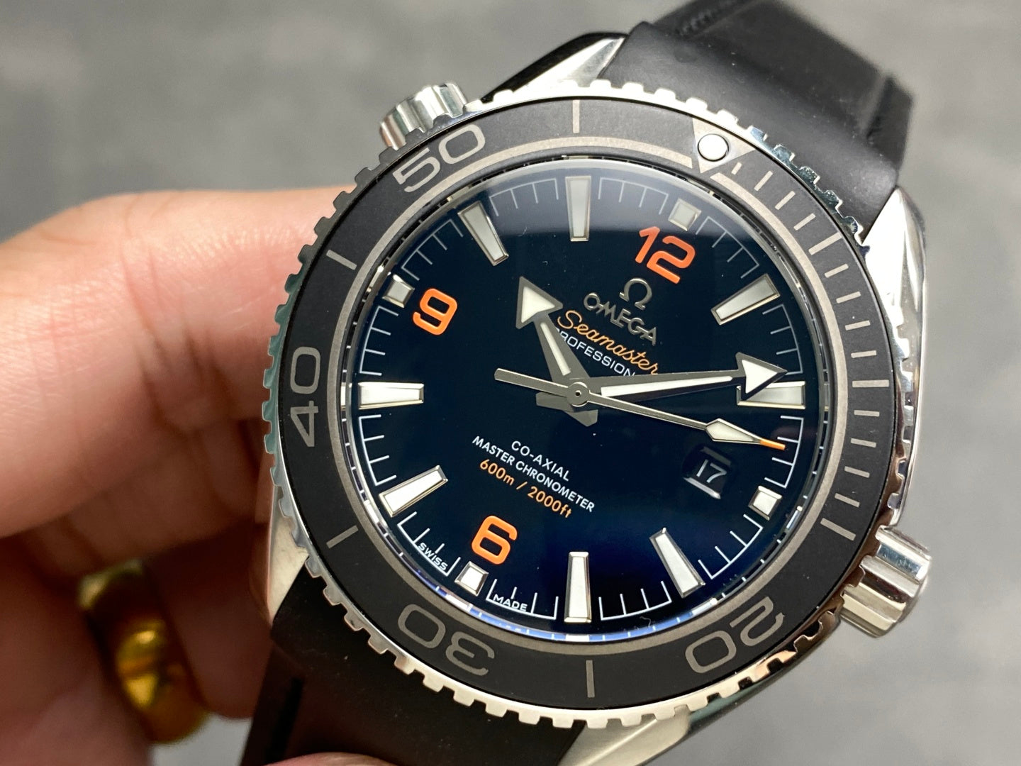 Omega Seamaster Planet Ocean 600M 45mm Black Rubber Strap Blue Dial
