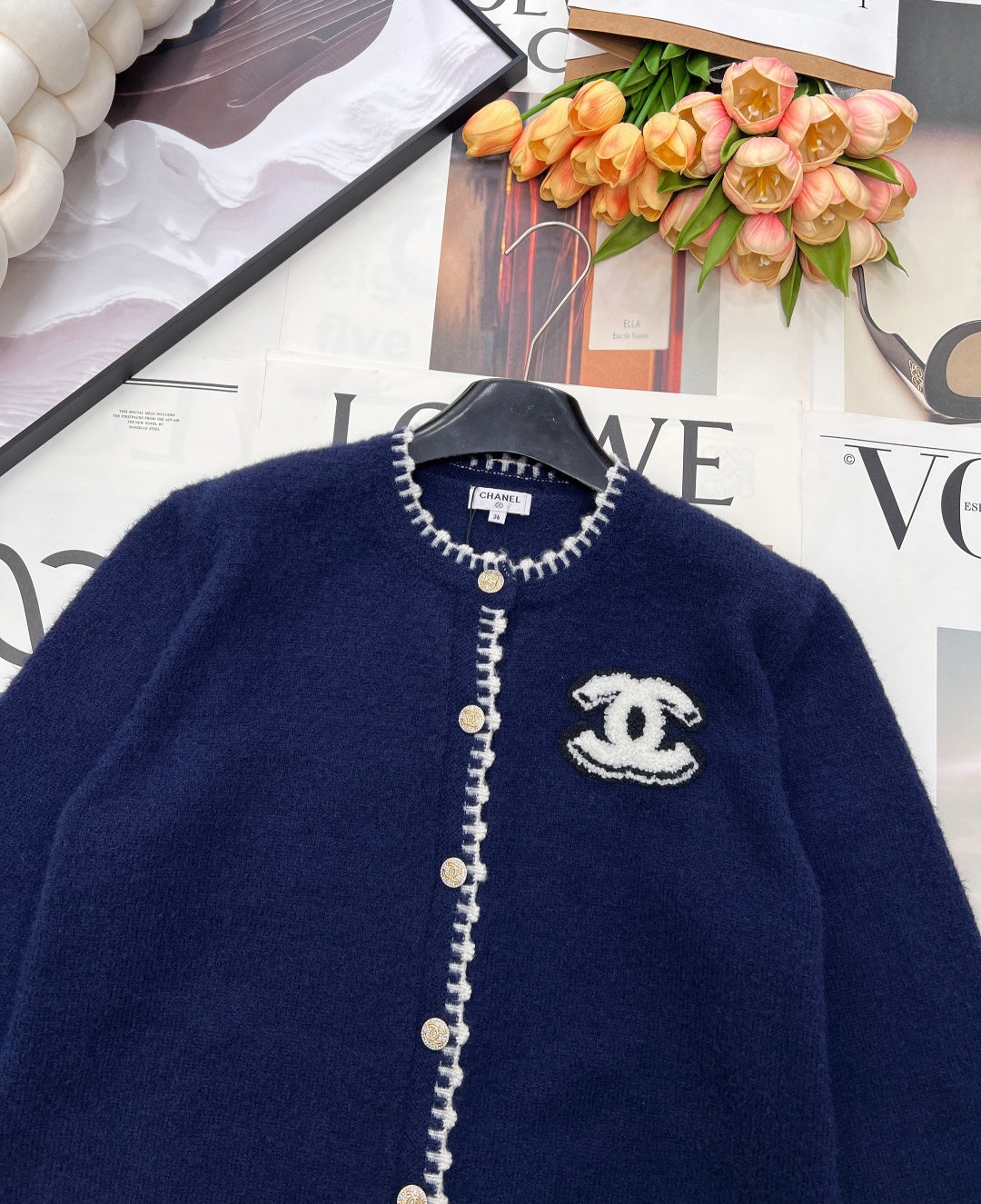 CC 26 Knit Cardigan Navy Blue Wool Cashmere 785151