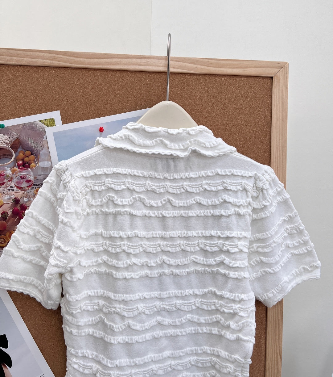 Chanel 2026 Collared Short-Sleeved Cardigan White Cotton 472923