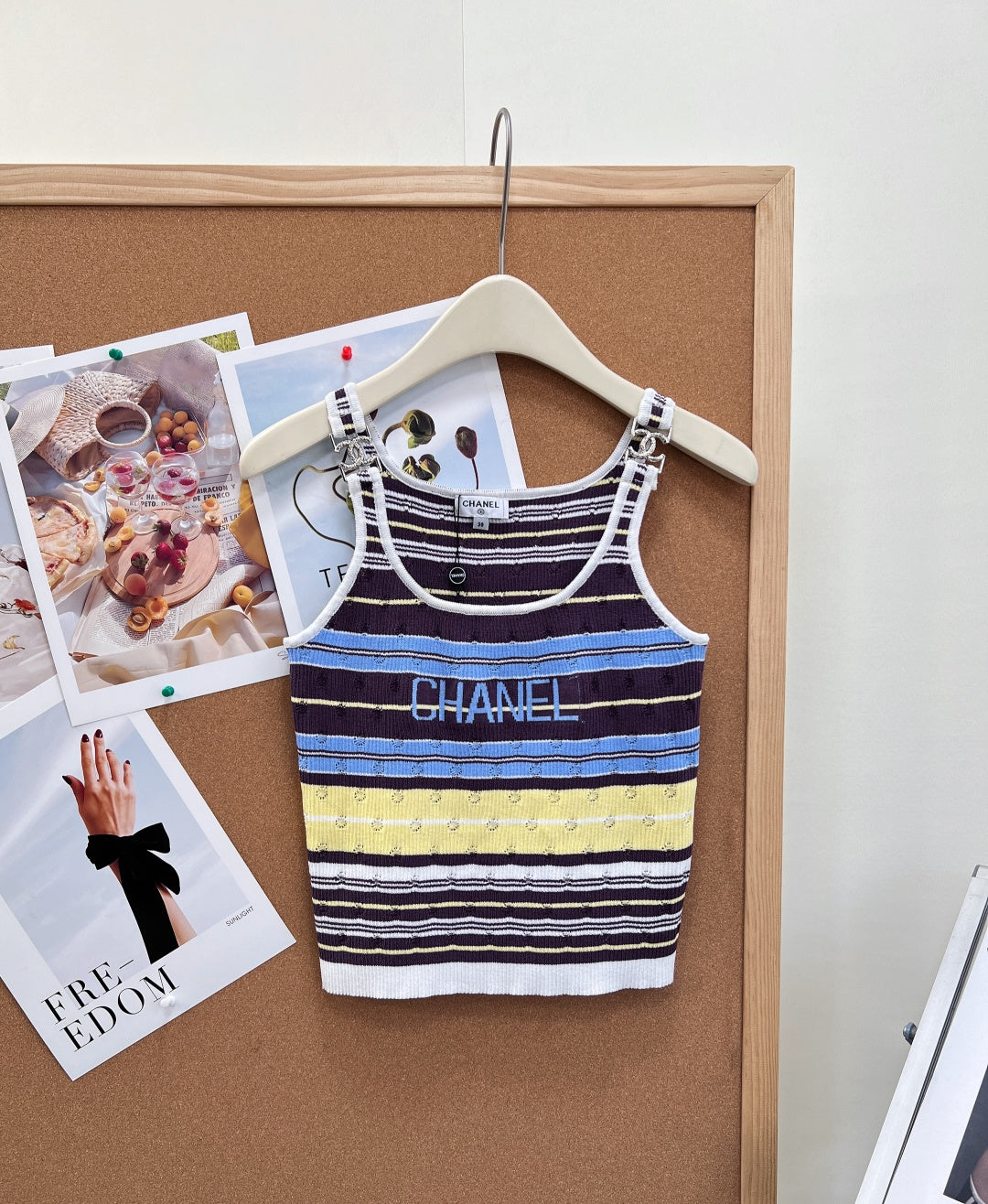 Chanel 2026 Striped Knit Tank Top Wool 481932