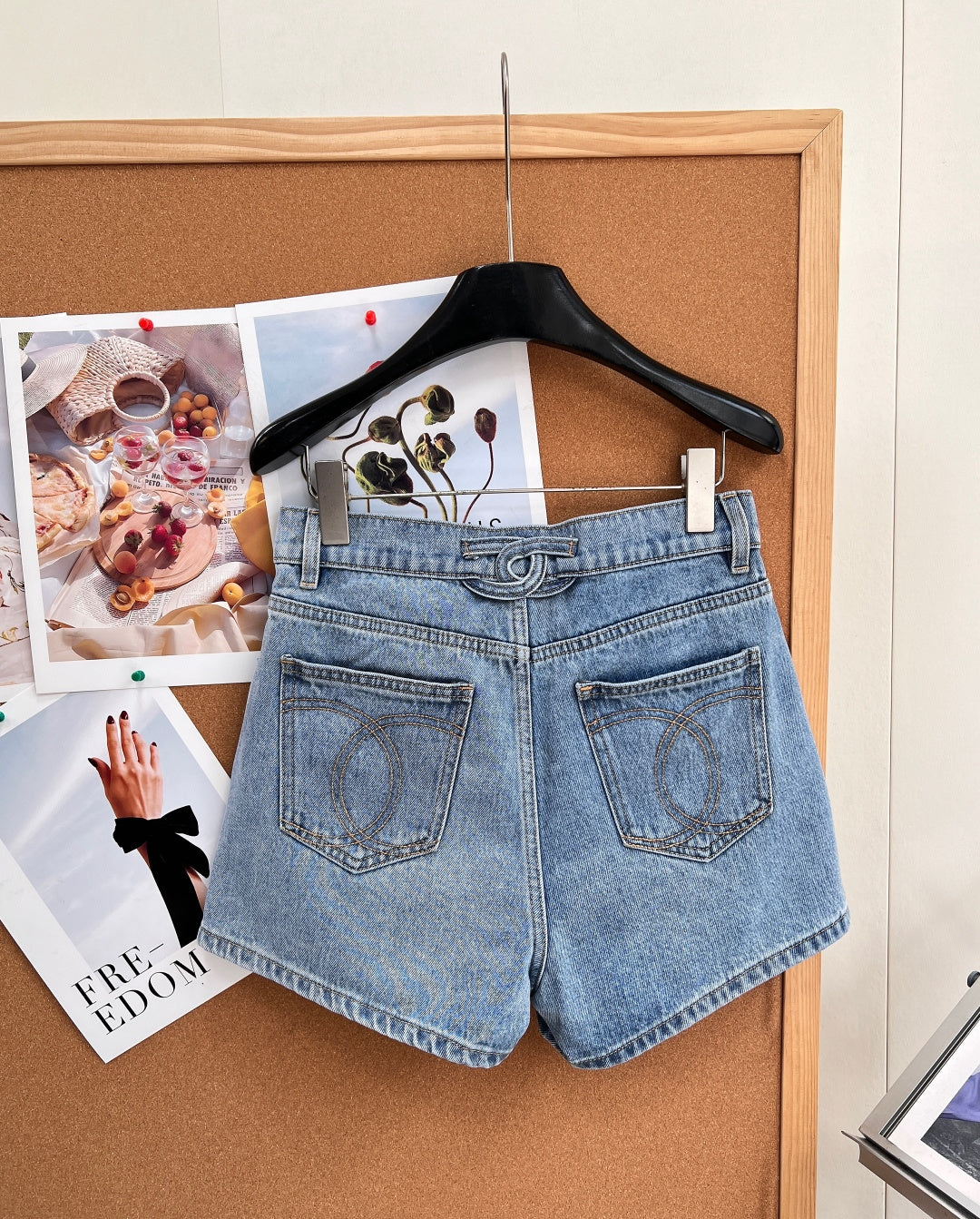 Chanel 2026 High-Waisted Denim Shorts Cotton 626411