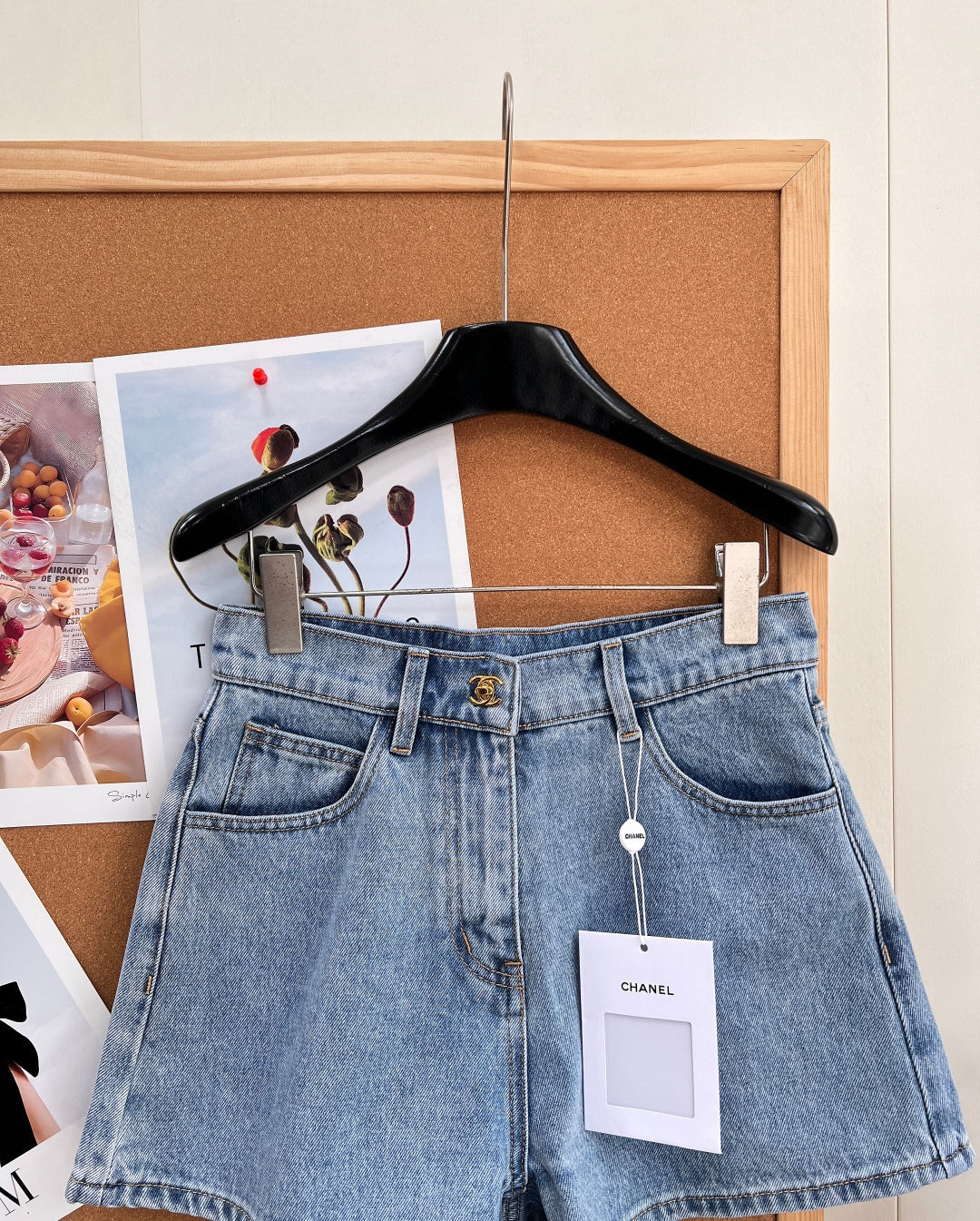 Chanel 2026 High-Waisted Denim Shorts Cotton 626411