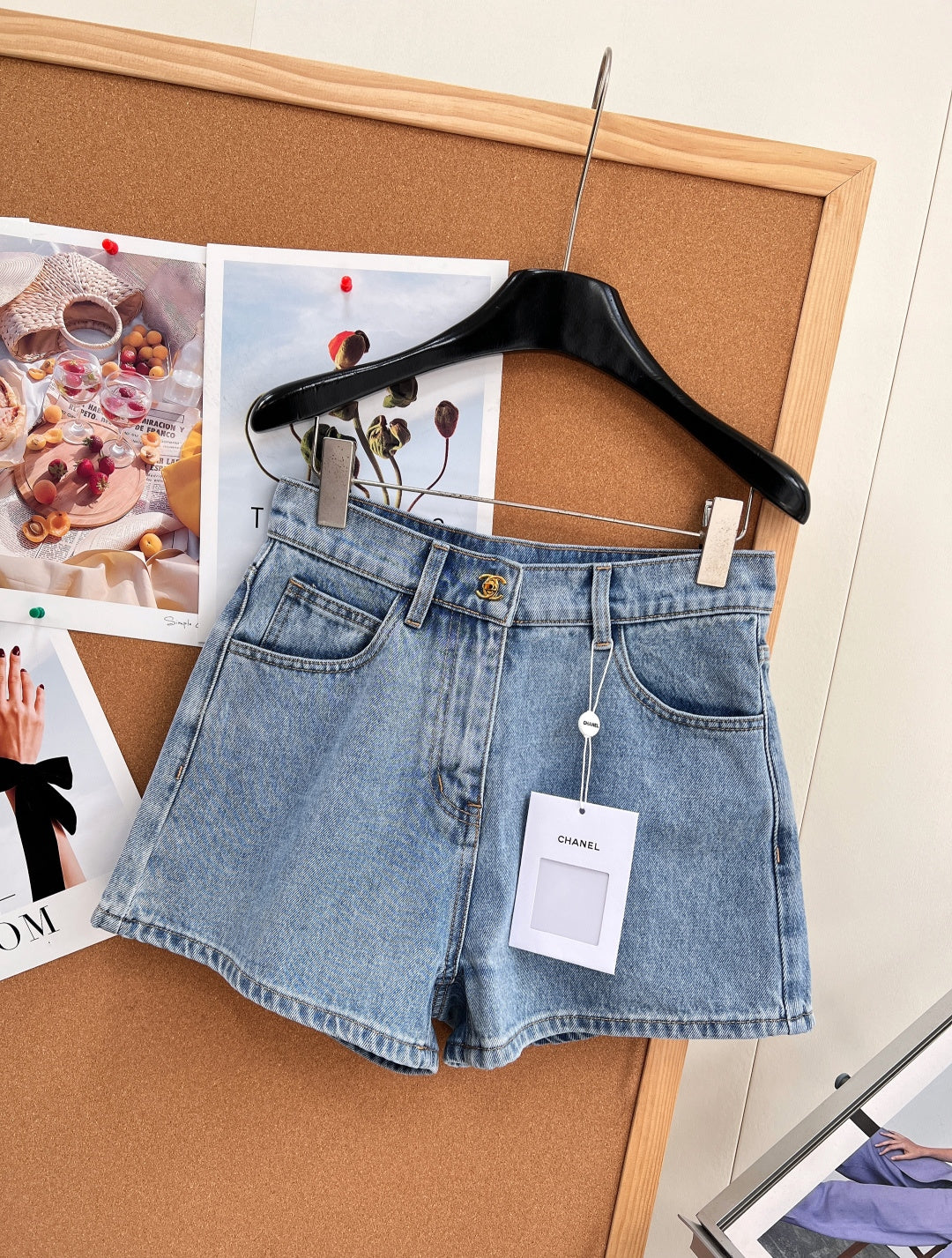 Chanel 2026 High-Waisted Denim Shorts Cotton 626411