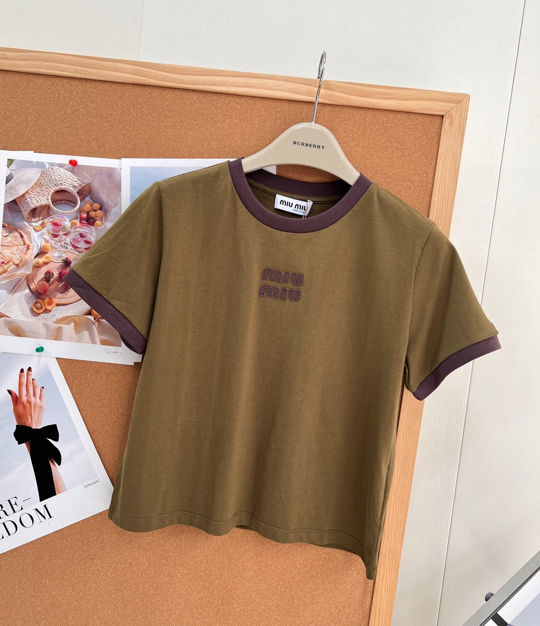 MiuMiu 2026 Shirt Olive Green Cotton 636397