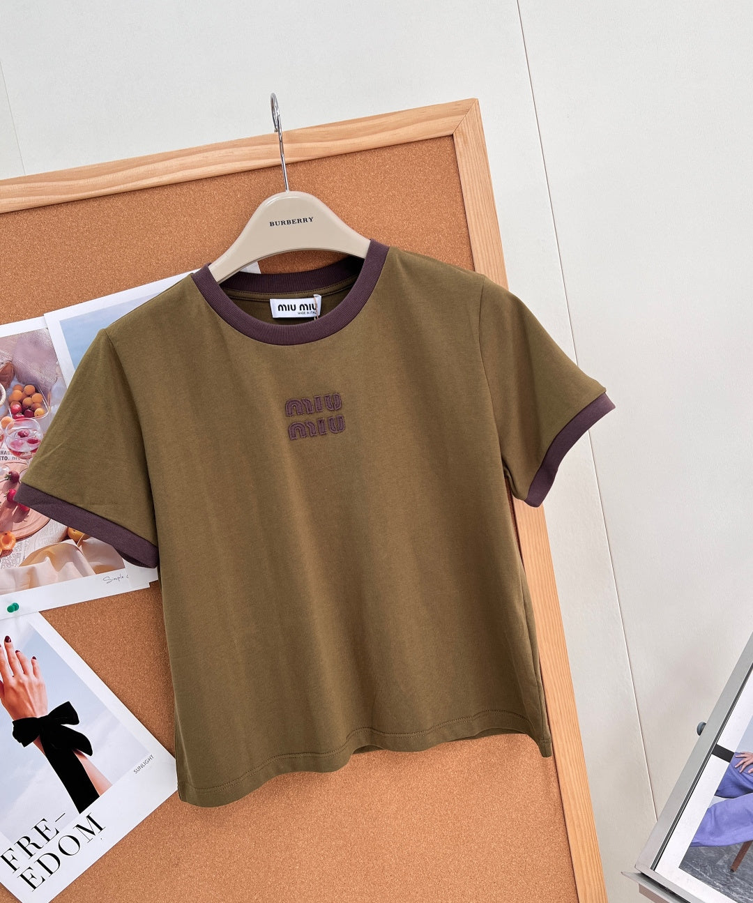 MiuMiu 2026 Shirt Olive Green Cotton 636397