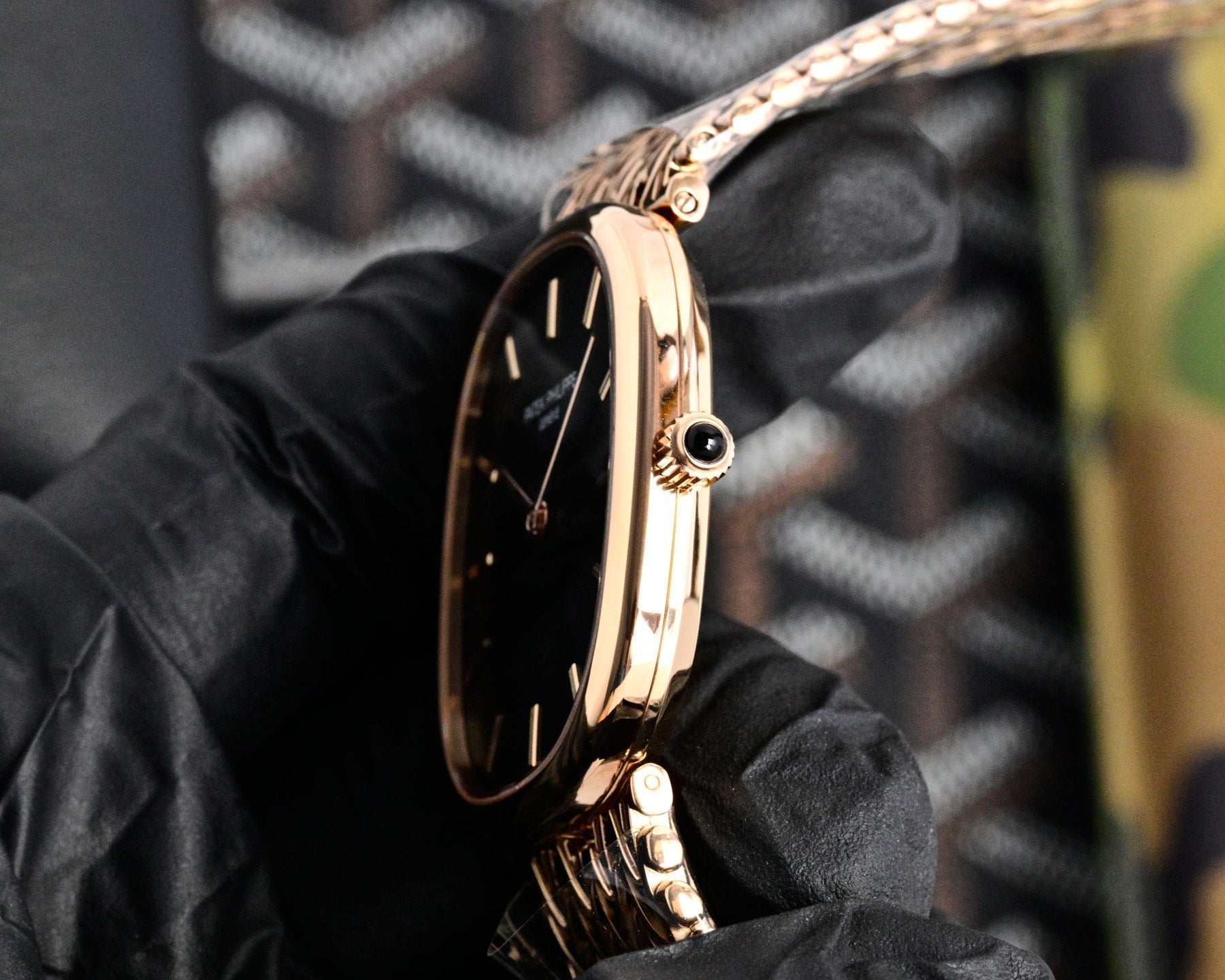 Patek Philippe Golden Ellipse 27mm Navy Blue Dial Rose Gold Strap