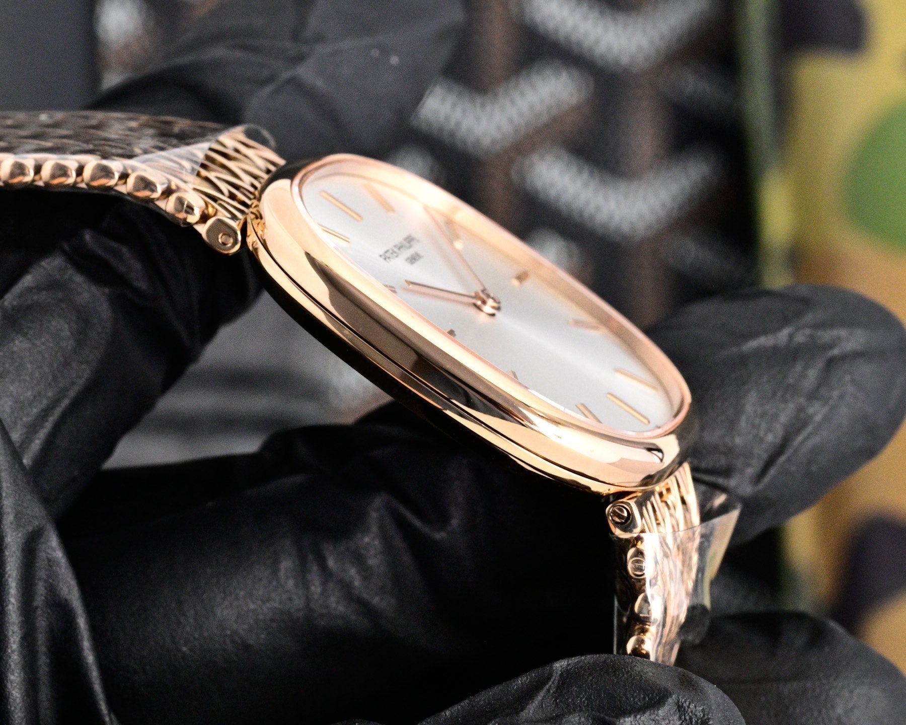 Patek Philippe Golden Ellipse 27mm Silver Dial Rose Gold Strap