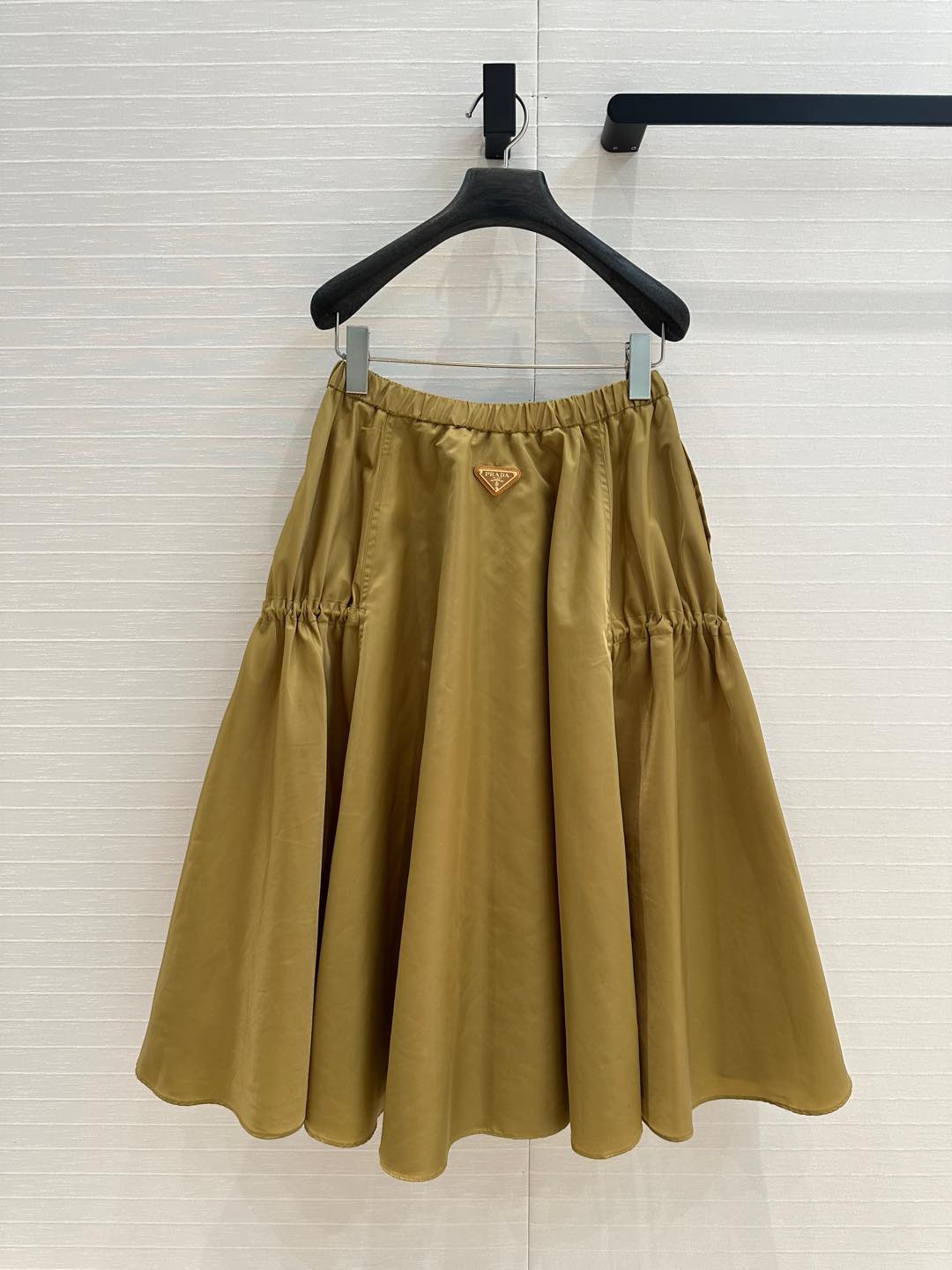 Prada 2025 Long Skirt Khaki Polyester