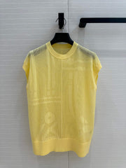 Hm 25 Short-sleeved Sweater Yellow Mesh Polyester