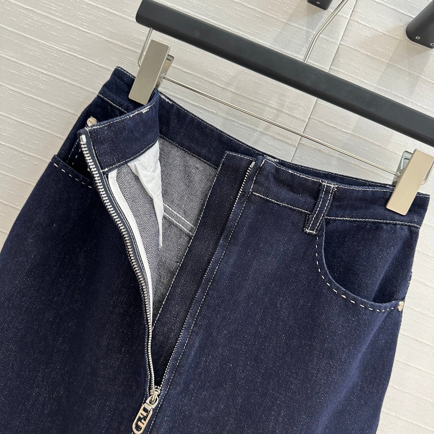 Fendi 25 Denim Skirt Dark Blue Cotton