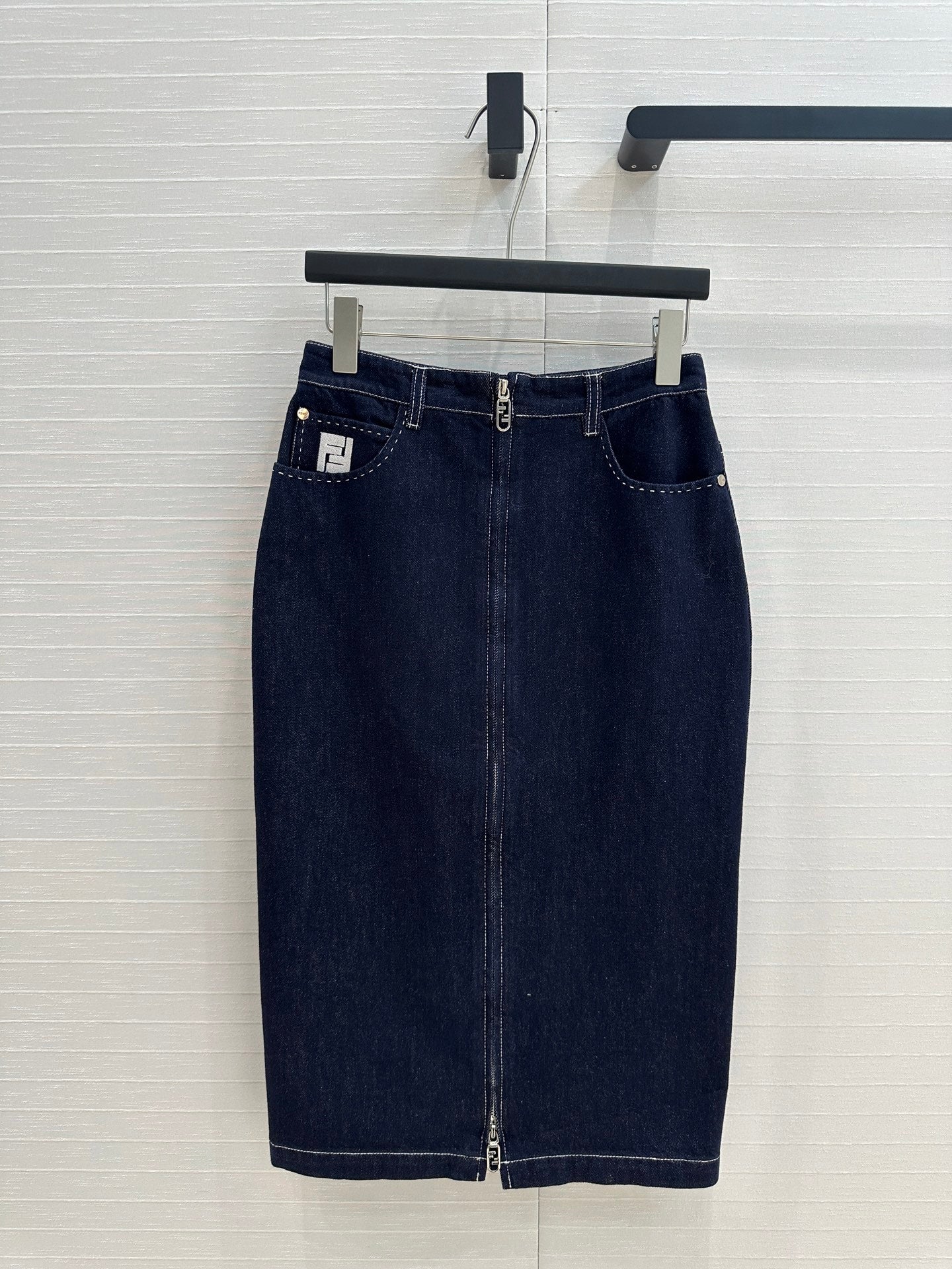 Fendi 25 Denim Skirt Dark Blue Cotton