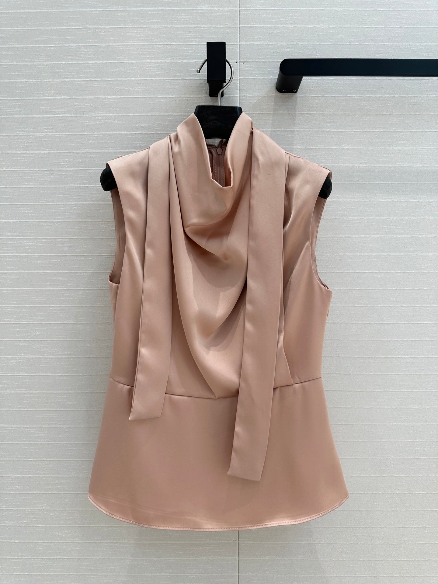 Fendi Long Ribbon Drape Waisted Top Pink Polyester