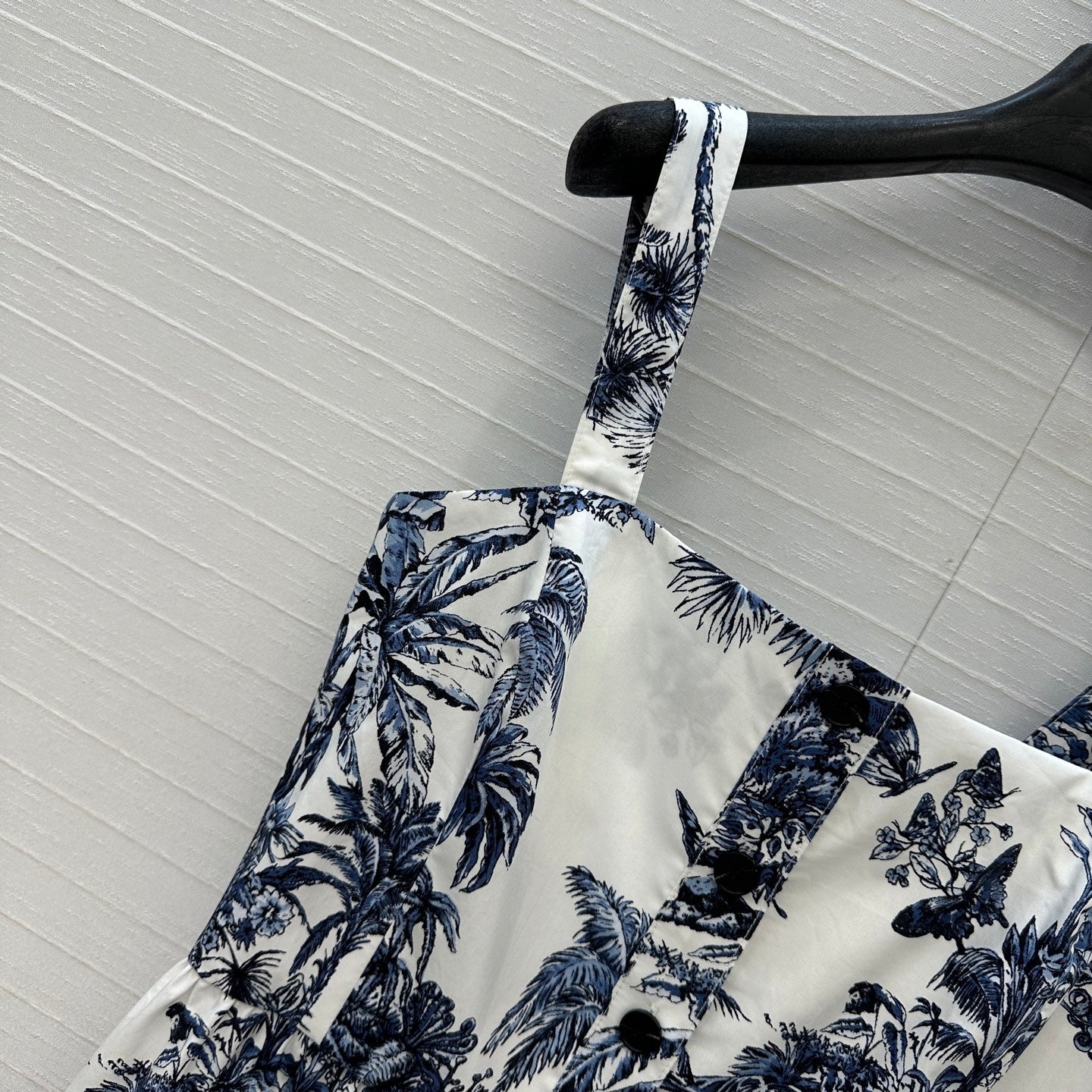 CD 25 Butterfly Coconut Print Tube Dress White Blue Cotton
