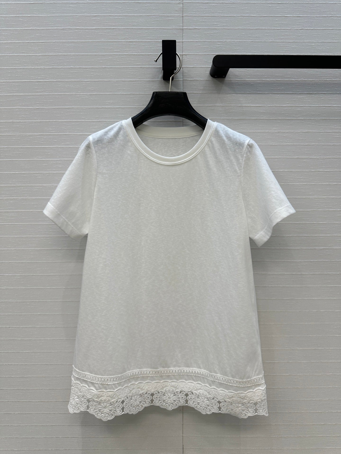 Zimmermann 25 Lace Short-sleeved T-shirt White Cotton 240