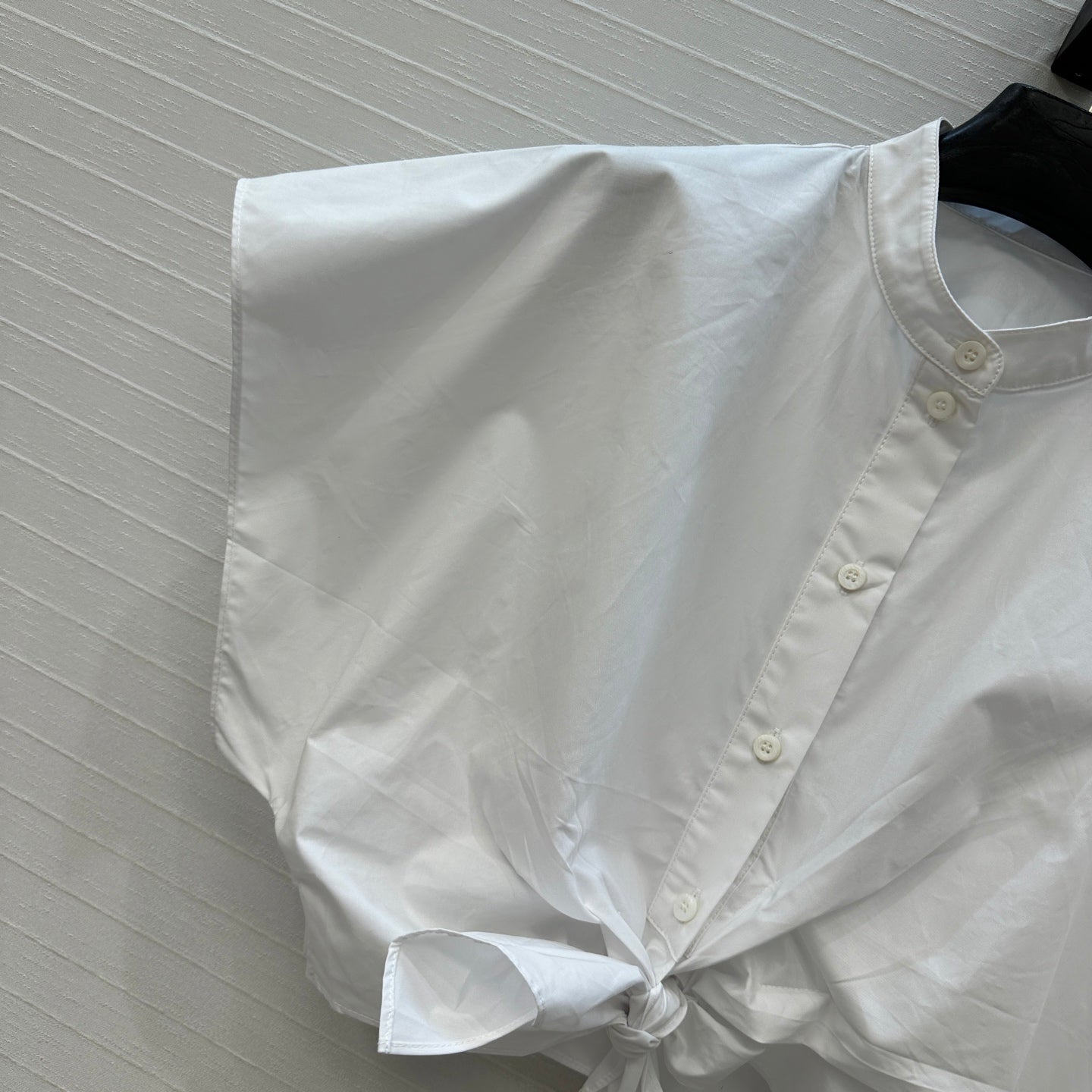 CD 25 Flying Sleeve Short Shirt White Cotton