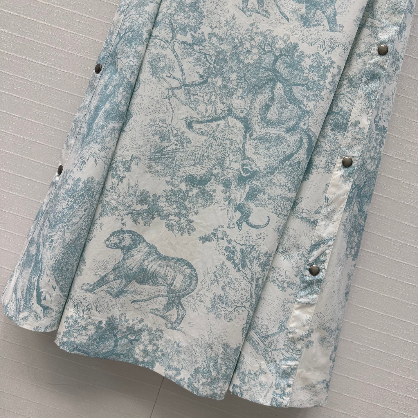 CD 25 Sauvage Jouy Button-down Dress Blue White Cotton