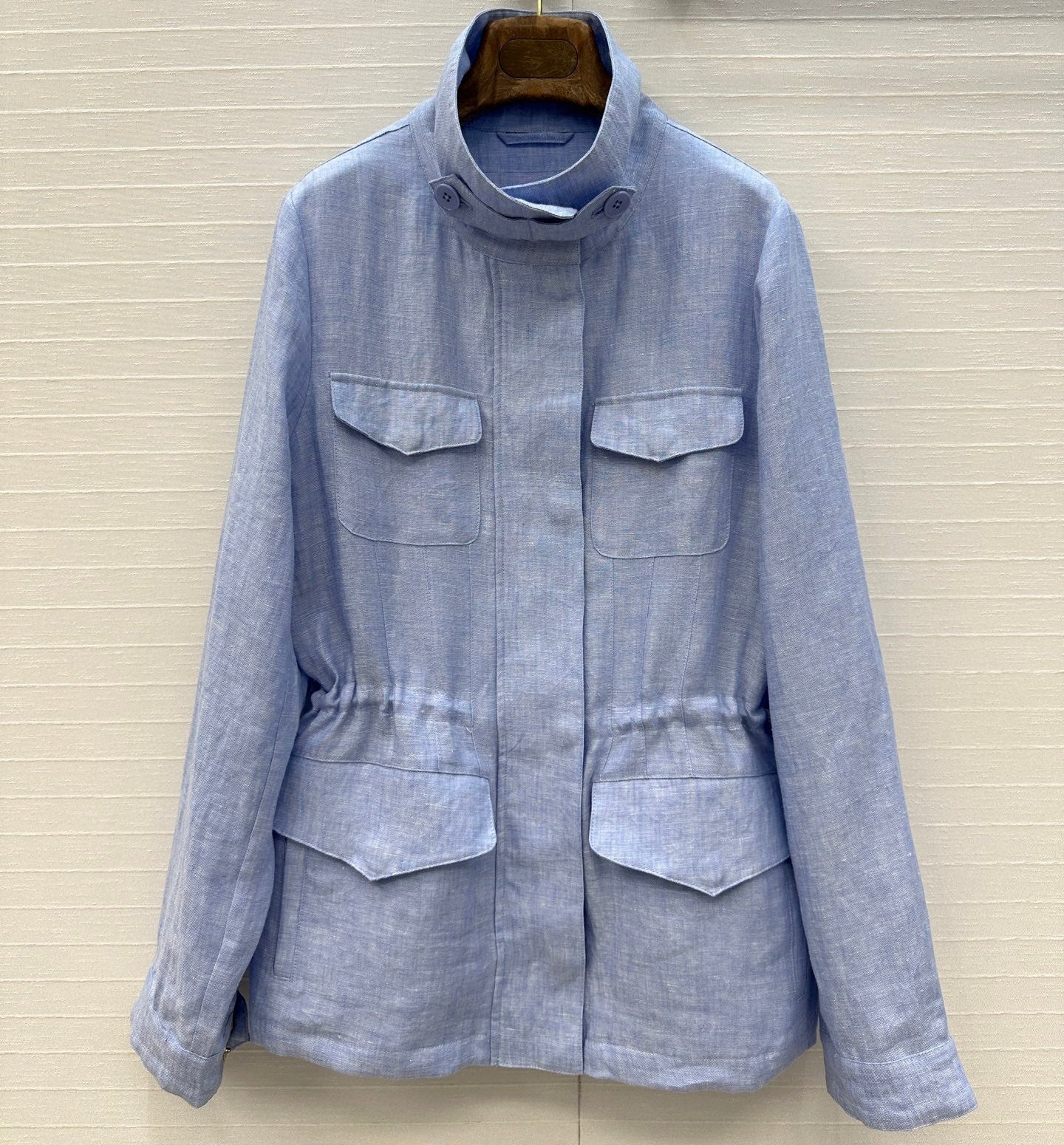 LP 25 Stand-up Collar Jacket Blue  Linen 272165