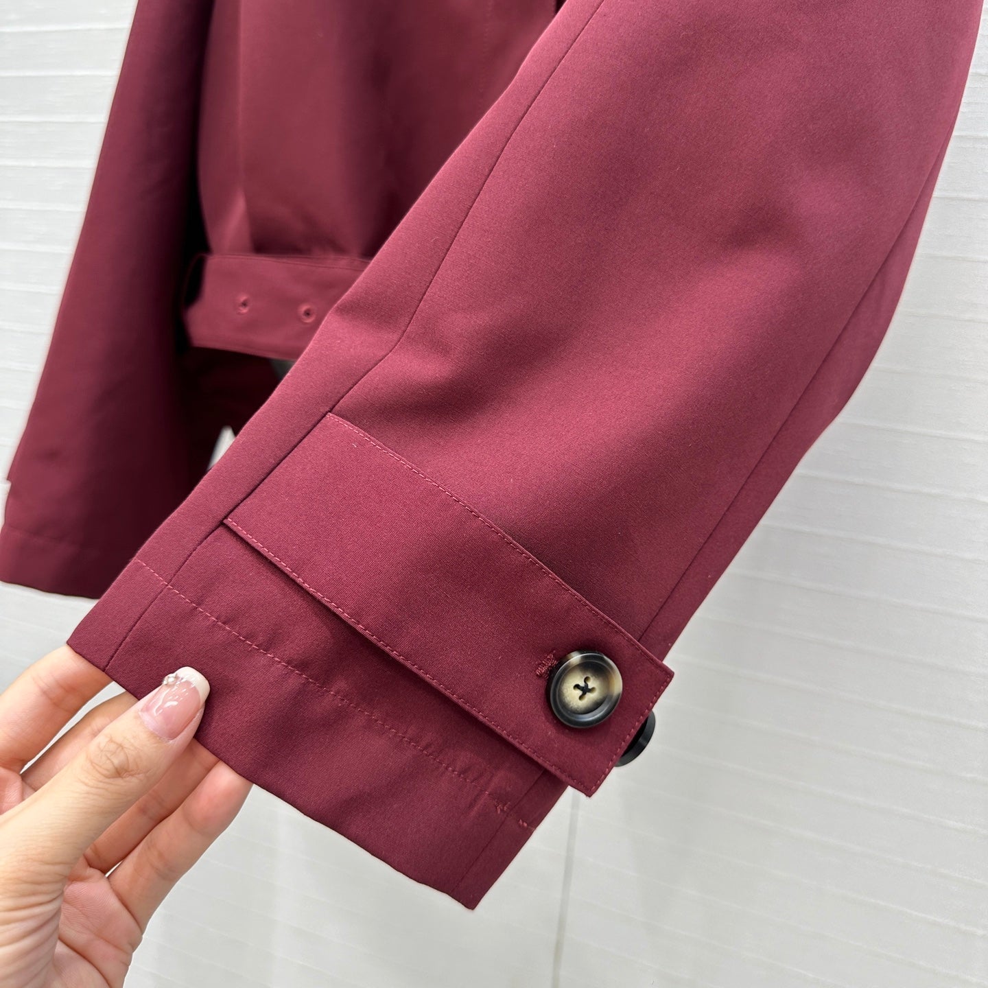 Loewe 25 Stand-up Collar Jacket Burgundy Polyester 288228