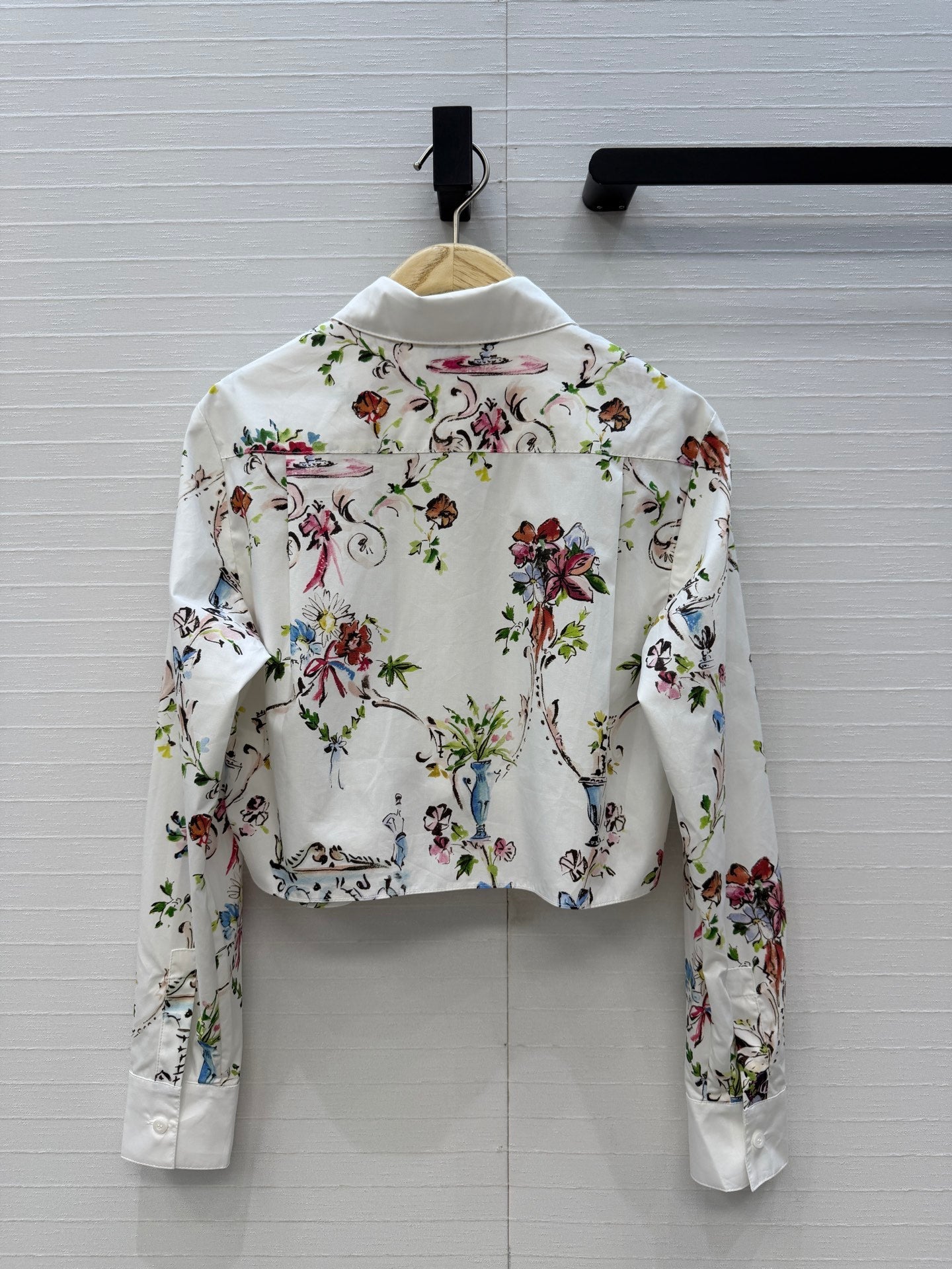 Dior 2026 Floral Print Shirt White Cotton 401995