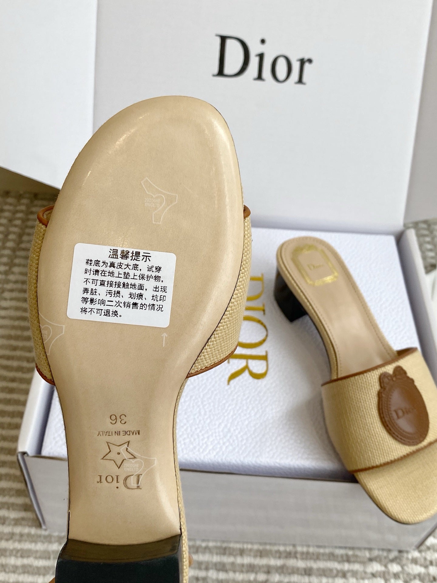 Dior 2026 Medaillon Logo Sandal Raffia Leather 909614