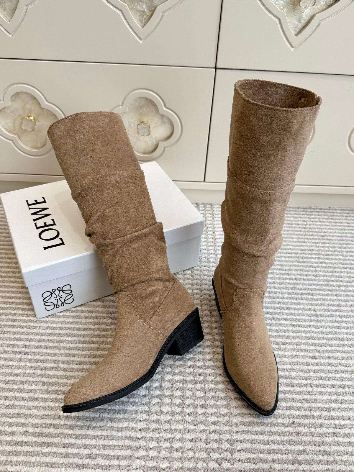 Loewe 2026 Knee-High Boots Suede 121953