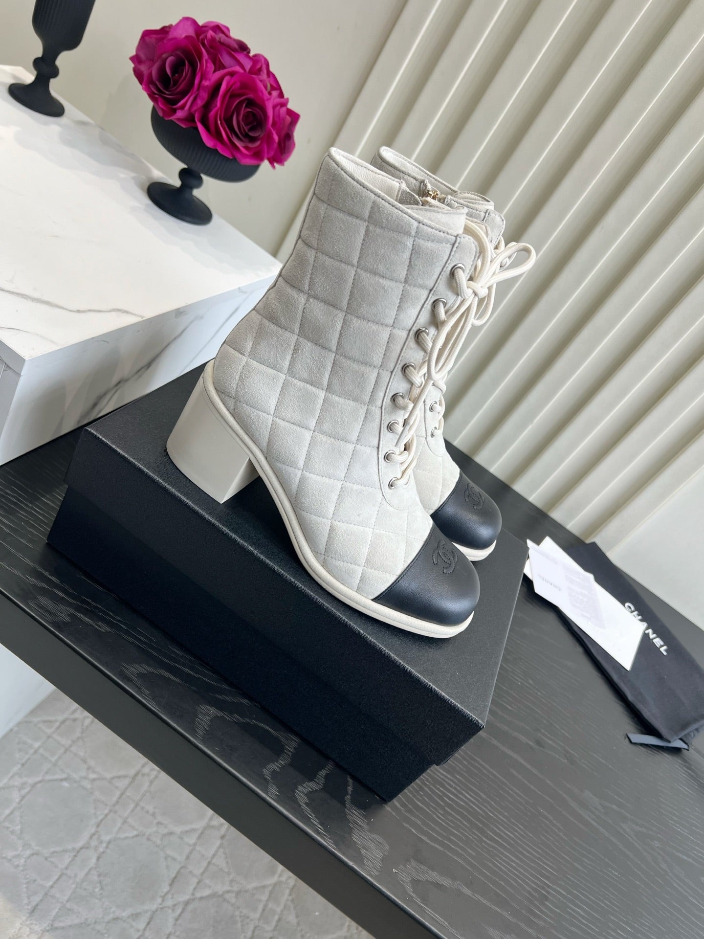 Chanel 2026 Lace-Up Ankle Boots Suede 977320