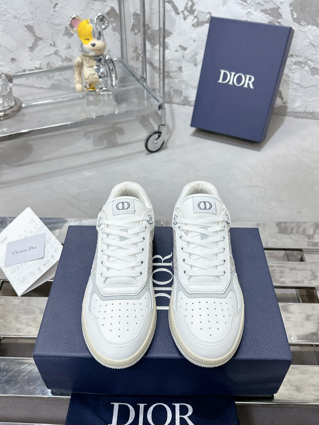 CD B27 Low-Top Sneaker 30mm In White Monogram Calfskin 100783