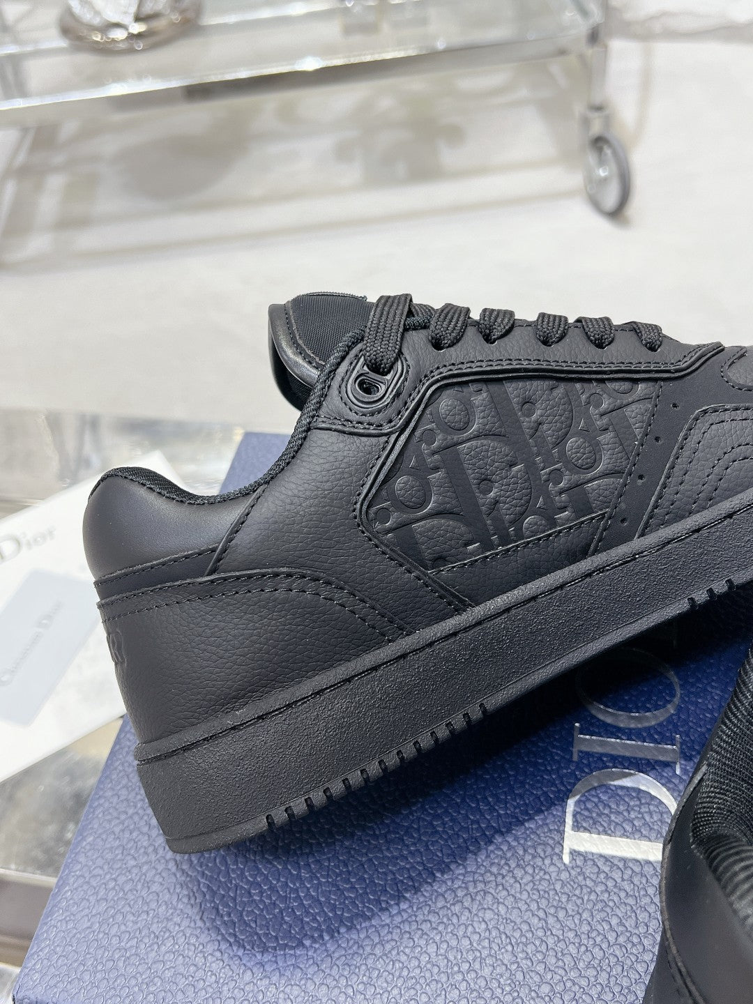 CD B27 Sneaker 30mm In Black Calfskin 100635