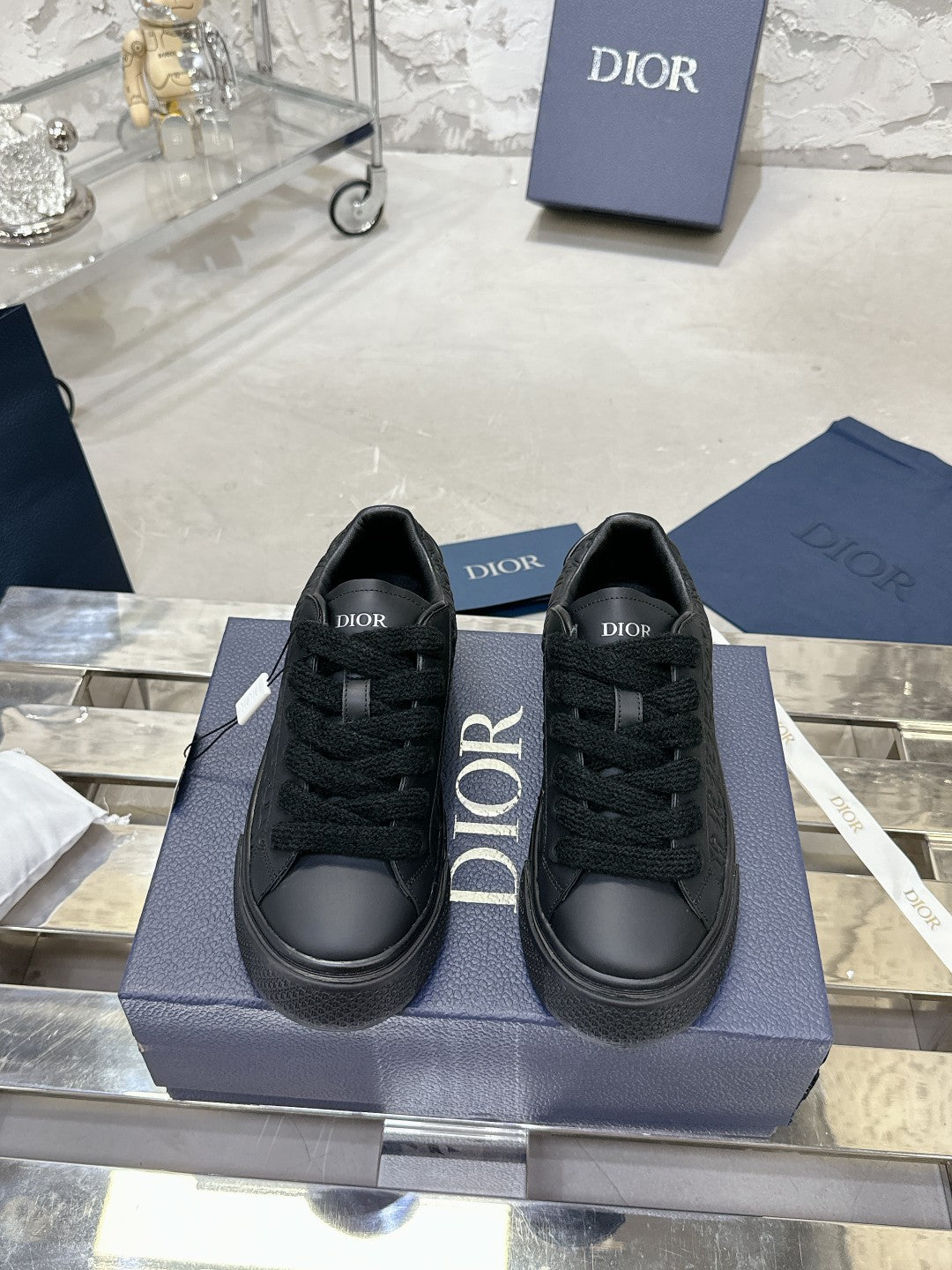 CD B33 Sneaker 30mm In Black Monogram Calfskin 100560