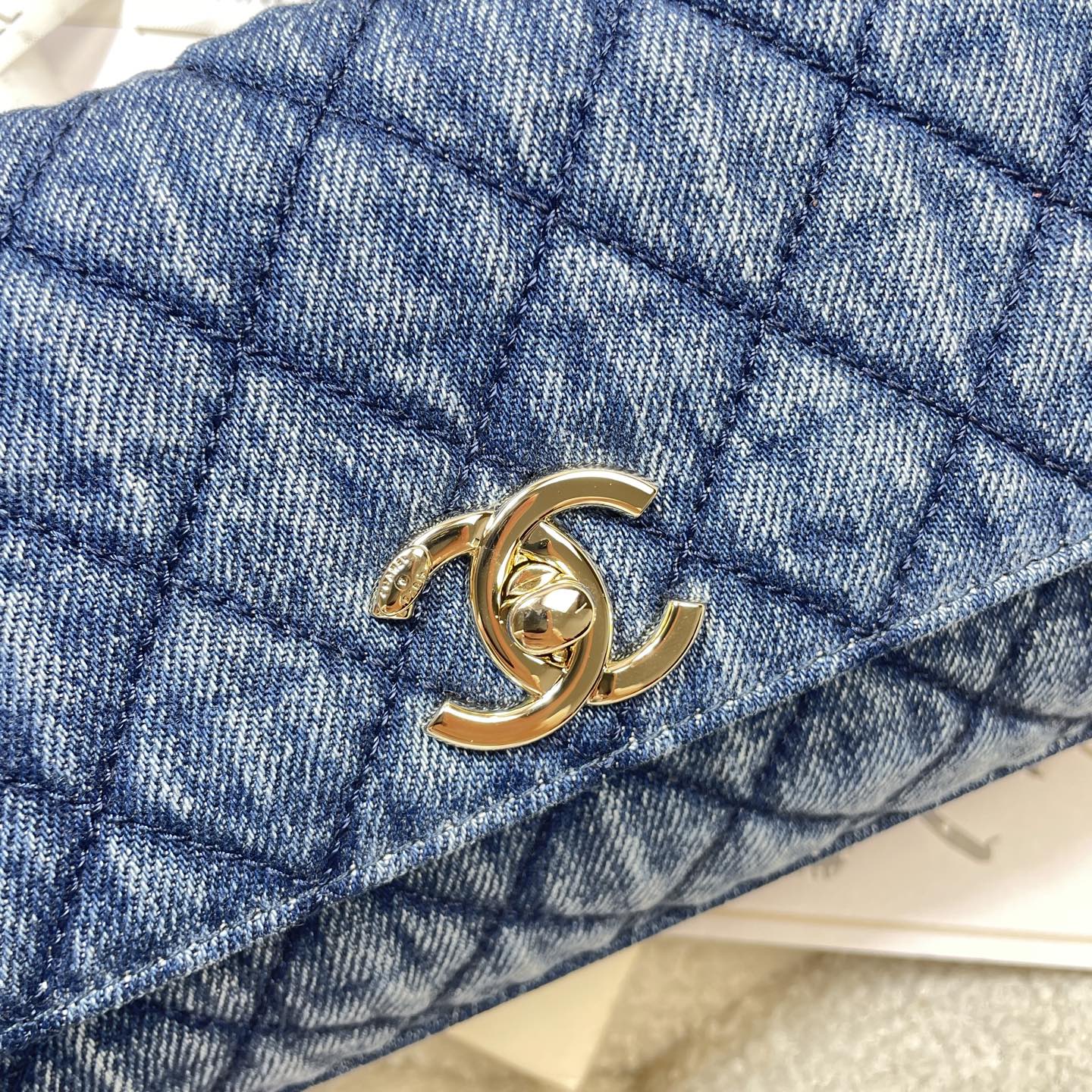 Chanel 2026 Horizontal Coco Handle 30cm Demin Blue Fabric